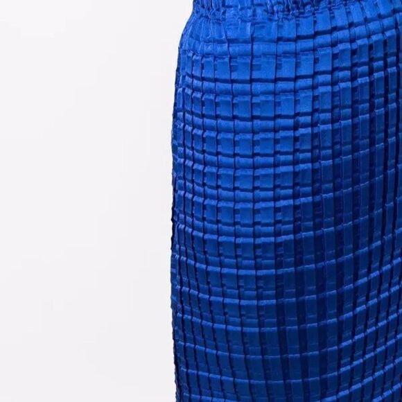 SID NEIGUM Double Box-Pleated Skirt Indigo - Picture 5 of 9